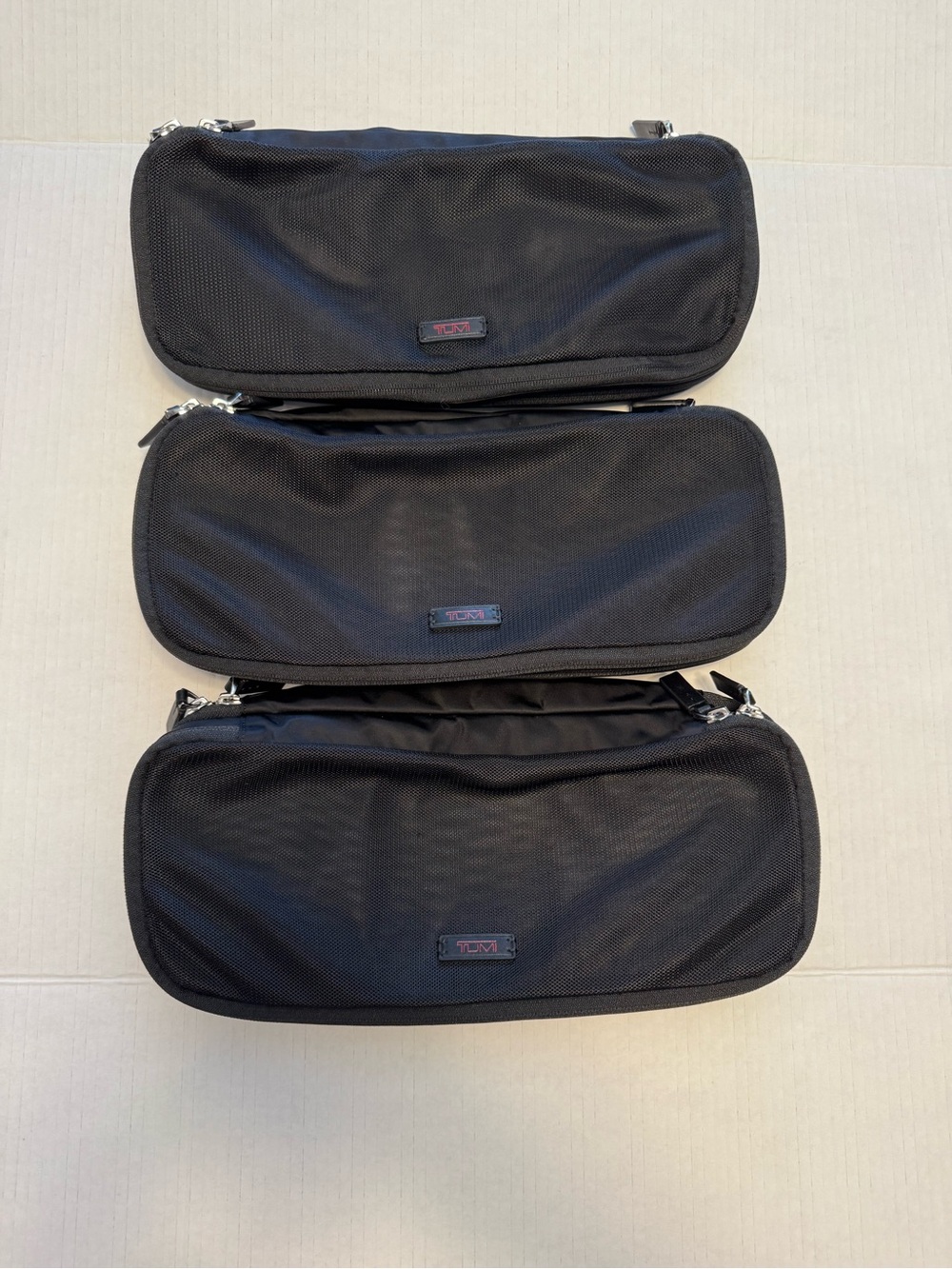 Tumi Set Of 3 Double-Sided Zip Packing Cubes Long Slim Carry-on 14x5.5x4